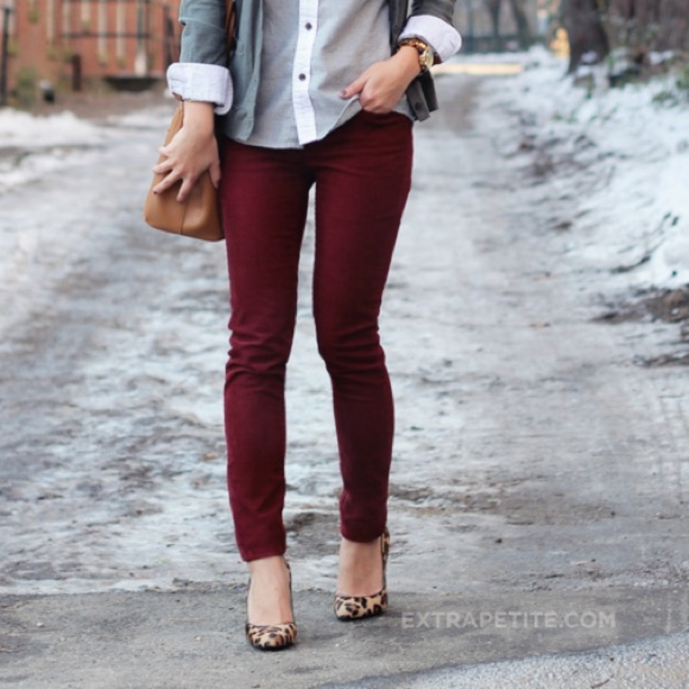 JCrew red matchstick corduroys